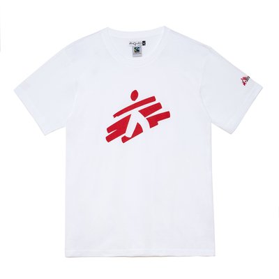 T-shirt unisex bianca con omino MSF