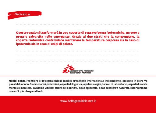 200 coperte di sopravvivenza
