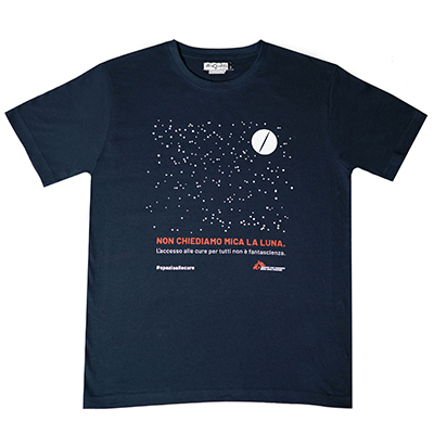 T-shirt unisex blu con stampa Luna 