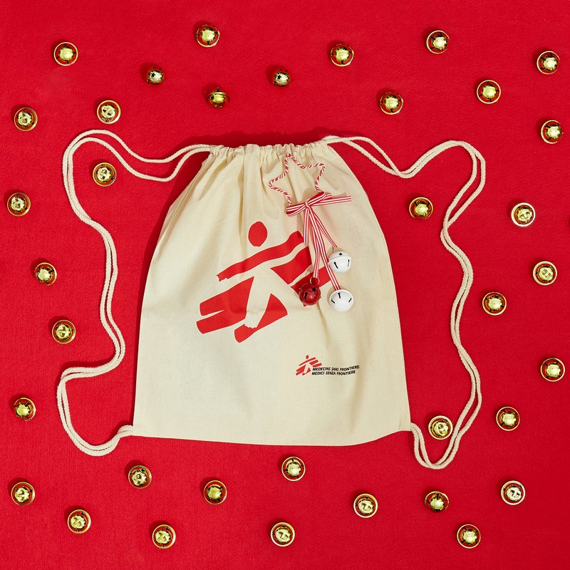 Zainetto ecru con logo MSF