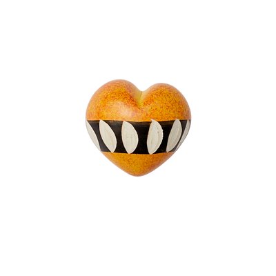 Cuore di pietra saponaria arancio e nero