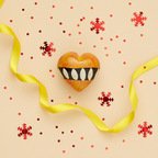 Cuore di pietra saponaria arancio e nero