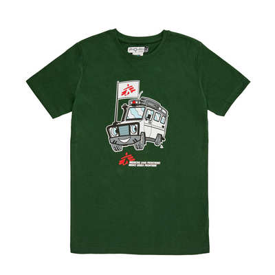 T-shirt bimbo verde macchinina