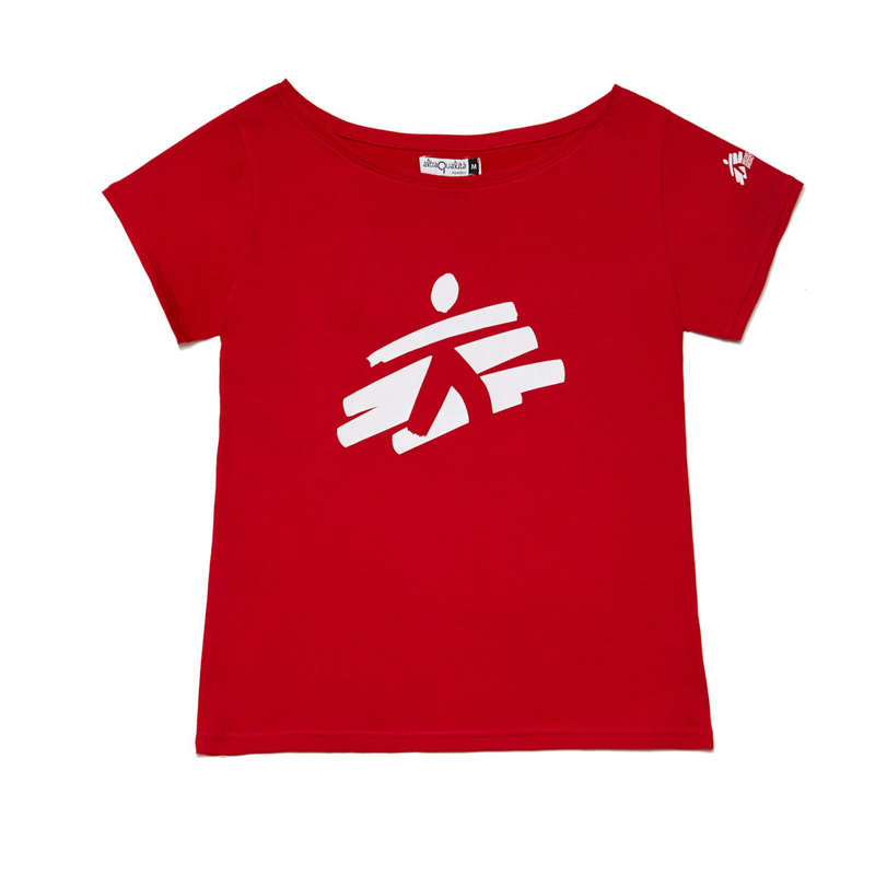 T-shirt donna rossa con omino MSF