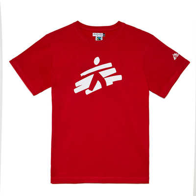 T-shirt unisex rossa con omino MSF