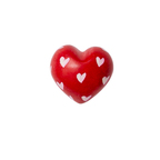 Cuore rosso con cuoricini bianchi di pietra saponaria