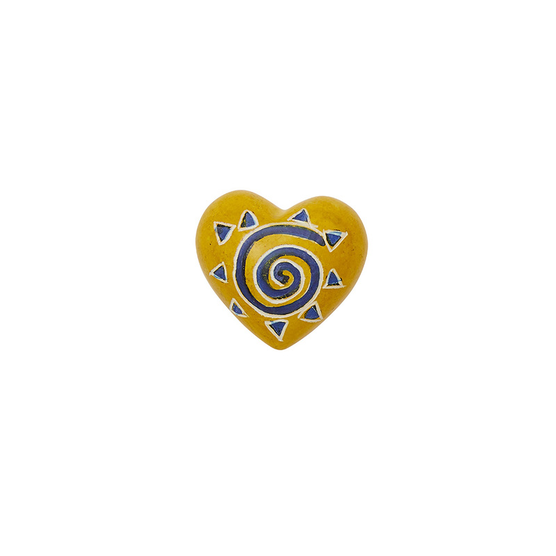 Cuore giallo con sole di pietra saponaria