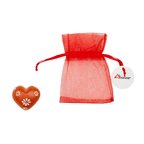 Cuore pietra saponaria arancione con fiore