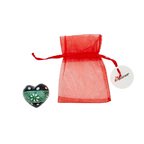 Cuore pietra saponaria nero e verde.