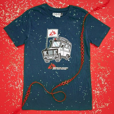 T-shirt per bimbo blu con macchinina MSF