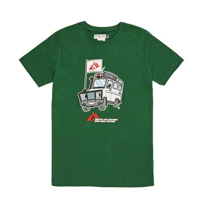 T-shirt per bimbo verde con macchinina MSF