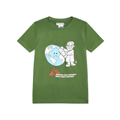 T-shirt bimbo verde dottore