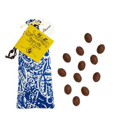 Pochette in cotone con cioccolatini al latte 