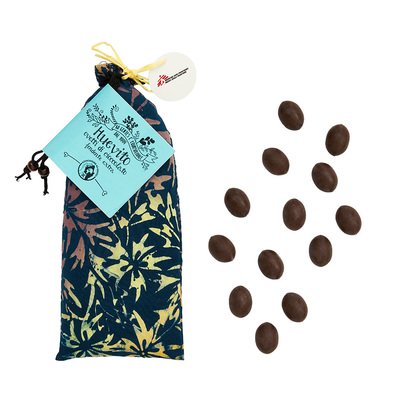 Pochette in cotone con cioccolatini fondente extra