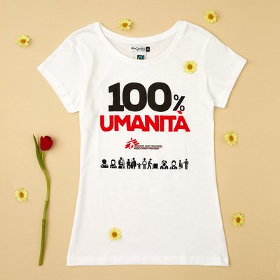 T-shirt donna bianca 100% Umanità