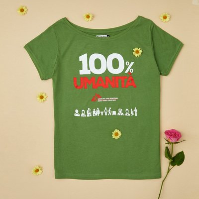 T-shirt donna verde bamboo 100% Umanità