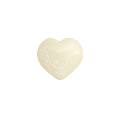 Cuore di pietra saponaria bianco naturale