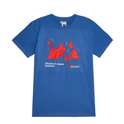 T-shirt unisex indaco Giriamo il mondo insieme?