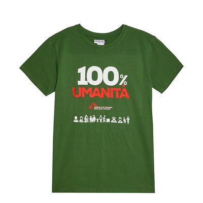 T-shirt unisex verde smeraldo 100% Umanità