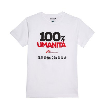 T-shirt unisex bianca 100% Umanità
