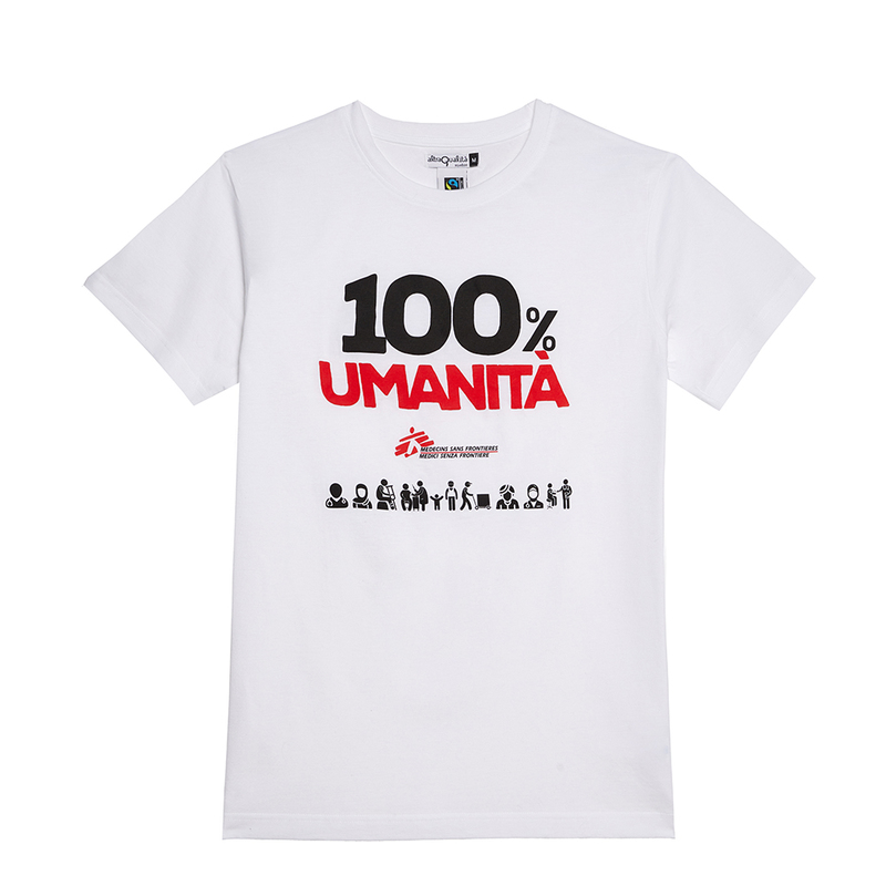 T-shirt donna bianca 100% Umanità