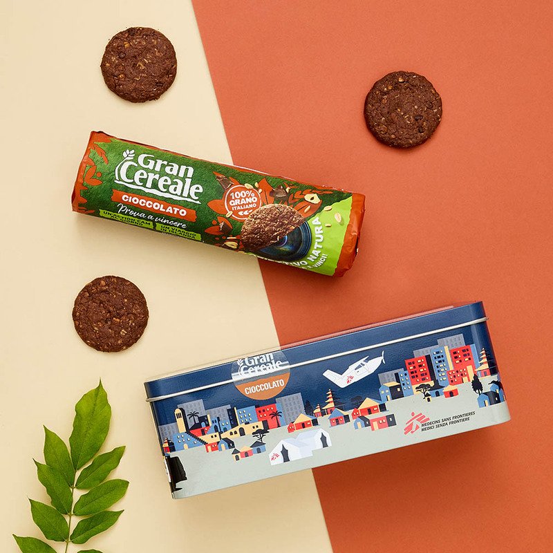 Scatola Biscotti Senza Frontiere al cioccolato



