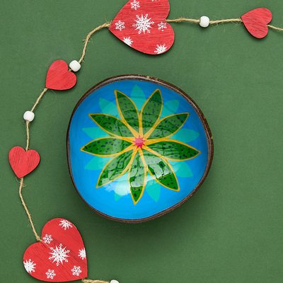 Ciotola di cocco laccata ninfea