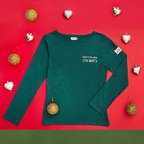 T-shirt donna verde bottiglia manica lunga Senza Etichette