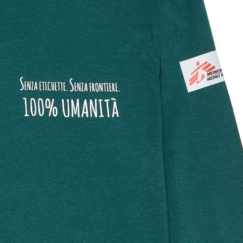 T-shirt donna verde bottiglia manica lunga Senza Etichette
