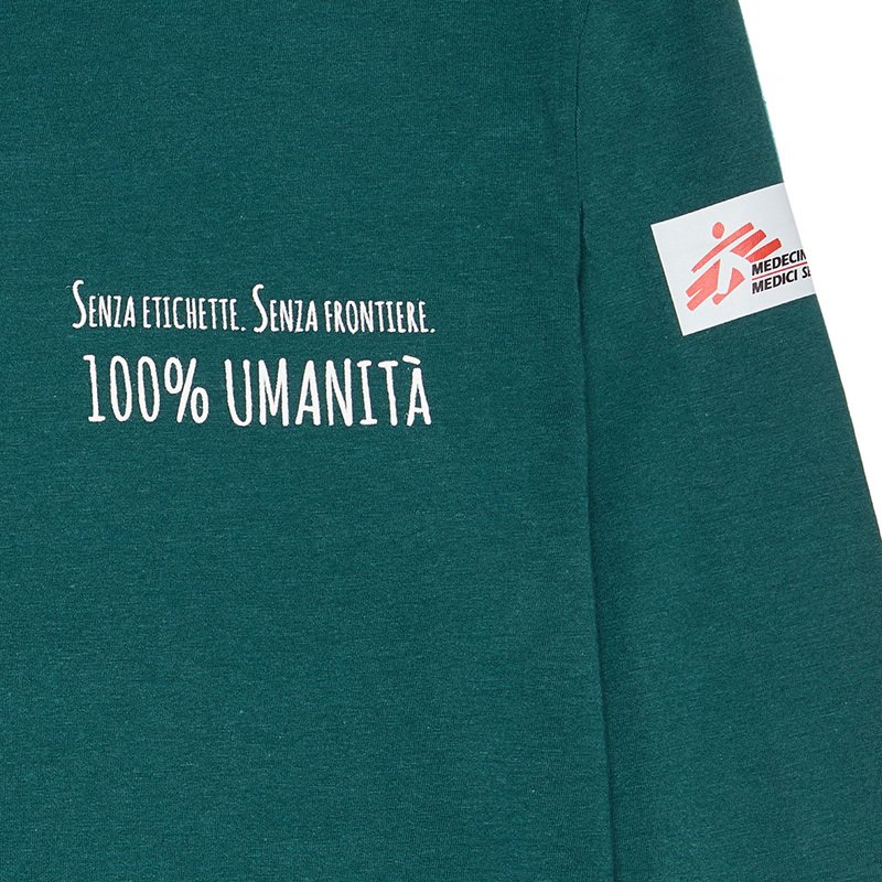 T-shirt donna verde bottiglia manica lunga Senza Etichette