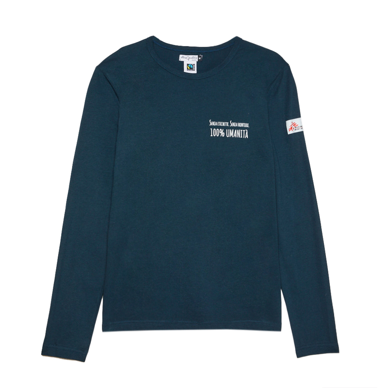 T-shirt unisex blu baltico manica lunga Senza Etichette