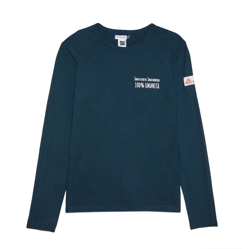 T-shirt unisex blu baltico manica lunga Senza Etichette