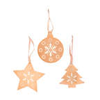 Set di decorazioni natalizie in metallo rosa