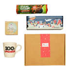 Kit solidale con tazza, tisana e scatola Biscotti Senza Frontiere al cioccolato
