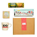 Kit solidale con tazza, tisana e scatola Biscotti Senza Frontiere classici
