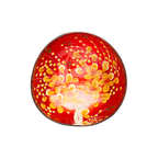 Ciotola di cocco laccata rossa con fiore di pesco