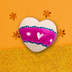 Cuore di pietra saponaria bianco e fucsia