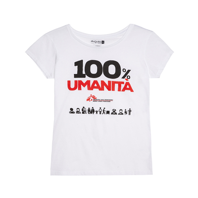 T-shirt donna bianca 100% Umanità