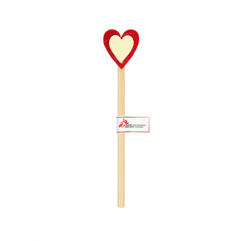 Matita in carta riciclata con cuore