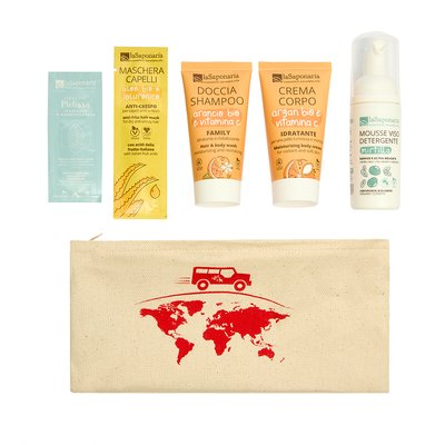 Kit regalo prodotti da viaggio con astuccio