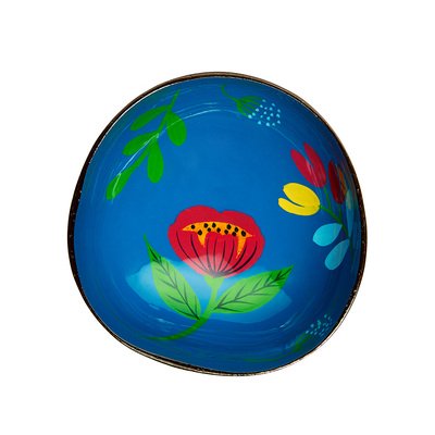 Ciotola di cocco laccata camelia blu