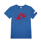 T-shirt unisex indaco con omino MSF