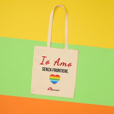 Shopper ecru Io Amo senza frontiere