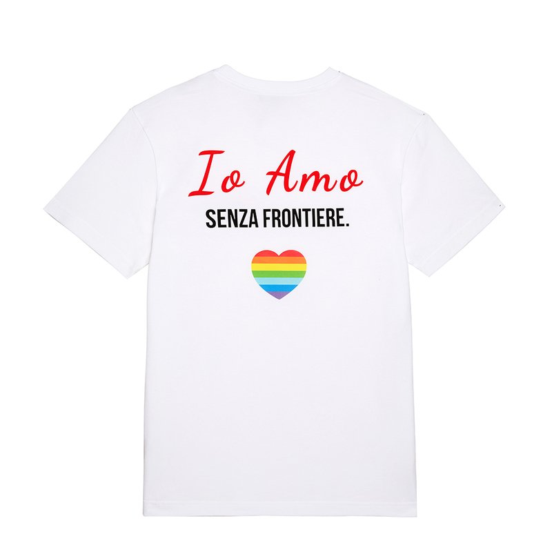 T-shirt unisex bianca Io Amo senza frontiere