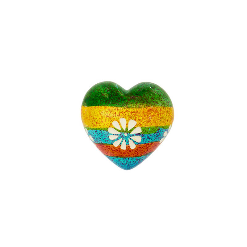 Cuore di pietra saponaria fiore arcobaleno