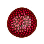 Ciotola di cocco laccata fiore madreperla fucsia