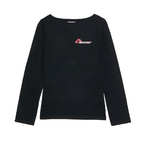 T-shirt donna nera MSF manica lunga