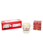 Kit solidale con tazza, tisana e scatola Biscotti Senza Frontiere classici