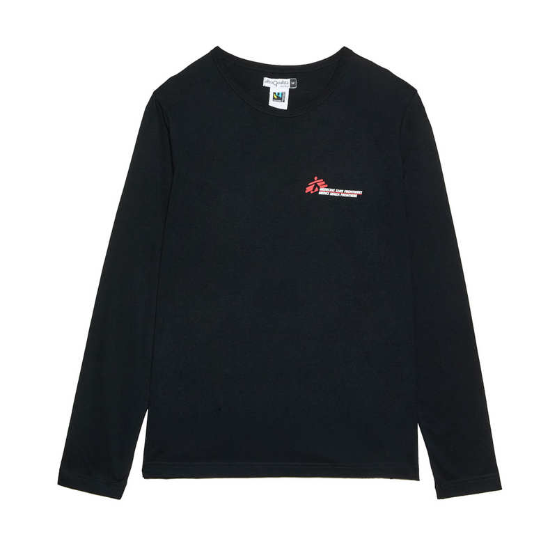 T-shirt unisex nera MSF manica lunga