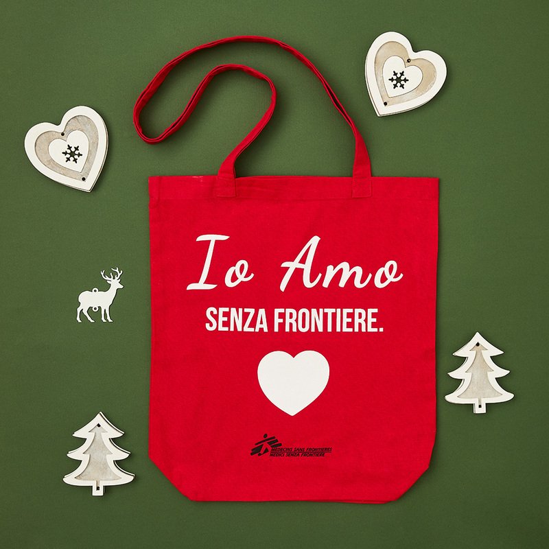 Shopper rossa Io Amo senza frontiere